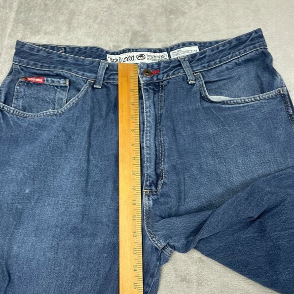 Vntg Ecko Unltd Foundry Fit Carpenter Jeans 38 Mens Blue Denim  *flaw* 6497 - Picture 5 of 12